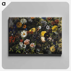 アートパネル-Bouquet of Flowers - ウジェーヌ ドラクロワ Canvas.