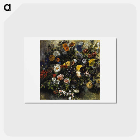 アートポストカード-Bouquet of Flowers - ウジェーヌ ドラクロワ Postcard.