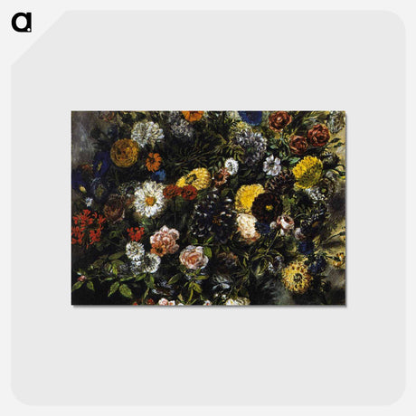 アートポストカード-Bouquet of Flowers - ウジェーヌ ドラクロワ Postcard.