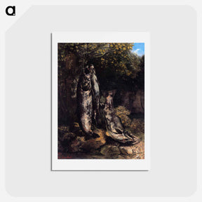 アートポストカード-Still Life with Three Trout from the Loue River - ギュスターヴ クールベ Postcard.