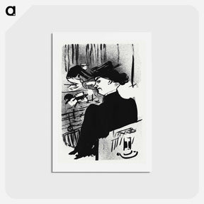 アートポストカード-Le Café-concert: Une Spectatrice - アンリ ド トゥールーズ ロートレック Postcard.