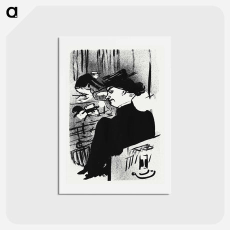 アートポストカード-Le Café-concert: Une Spectatrice - アンリ ド トゥールーズ ロートレック Postcard.