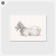 アートポストカード-Lying goat - ジャン ベルナール Postcard.