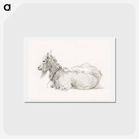 アートポストカード-Lying goat - ジャン ベルナール Postcard.