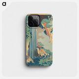 Ono Waterfall on the Kisokaidō - 葛飾 北斎 Phone Case.