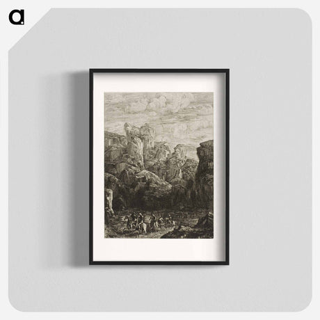 アートポスター-The Ford: Landscape with Horsemen - オディロン ルドン Poster.