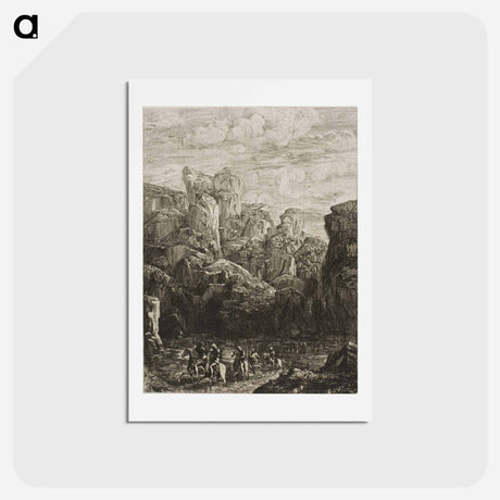 アートポストカード-The Ford: Landscape with Horsemen - オディロン ルドン Postcard.