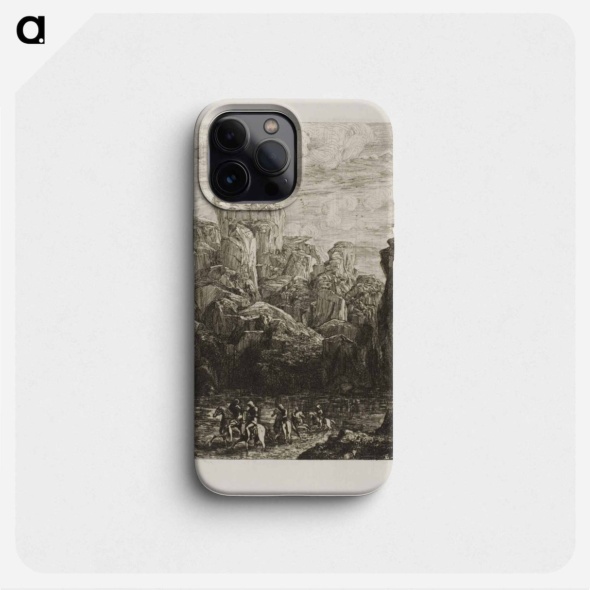 The Ford: Landscape with Horsemen - オディロン ルドン Phone Case.