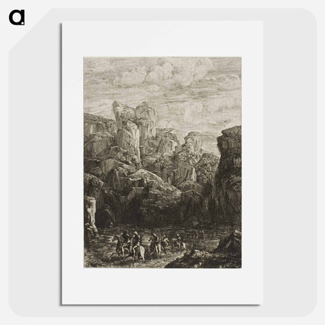 アートポスター-The Ford: Landscape with Horsemen - オディロン ルドン Poster.