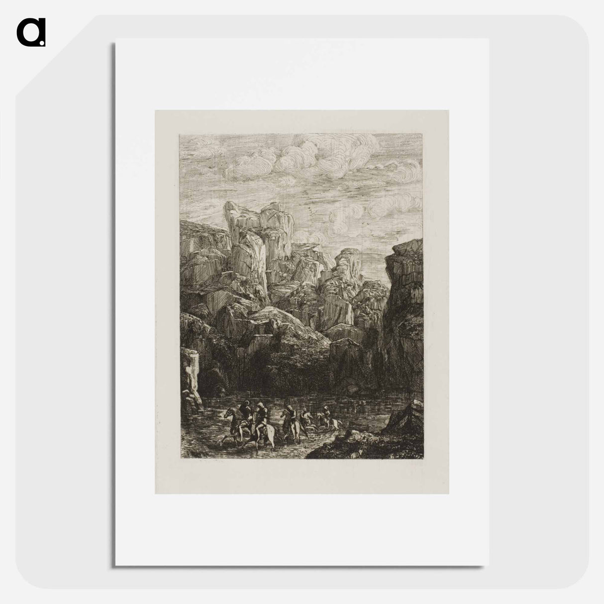 The Ford: Landscape with Horsemen - Odilon Redon Poster.