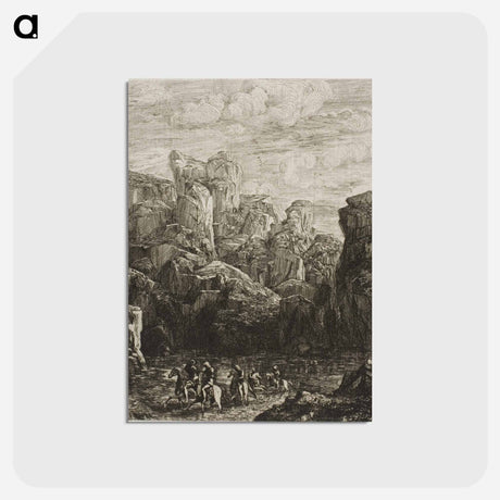 アートポストカード-The Ford: Landscape with Horsemen - オディロン ルドン Postcard.