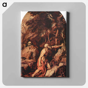 アートパネル-Saint Jerome in Penitence - ティツィアーノ ヴェチェッリオ Canvas.