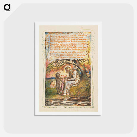 アートポストカード-Songs of Innocence and of Experience: Little Black Boy (second plate) - ウィリアム ブレイク Postcard.