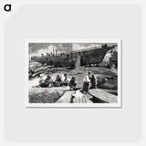 アートポストカード-Ship-Building, Gloucester Harbor - ウィンスロー ホーマー Postcard.