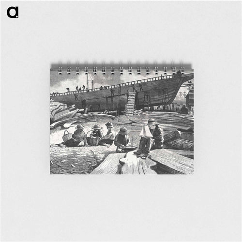 Ship-Building, Gloucester Harbor - Winslow Homer Memo.