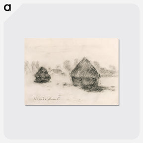 アートポストカード-Stacks of Wheat - クロード モネ Postcard.