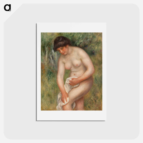 アートポストカード-Woman Crocheting - ピエール オーギュスト ルノワール Postcard.