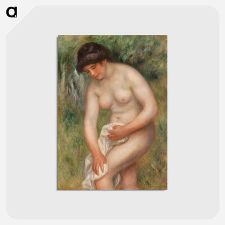 アートポストカード-Woman Crocheting - ピエール オーギュスト ルノワール Postcard.