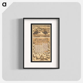 アートポスター-Kalenderblad voor februari 1912 met meerkoeten by Theo van Hoytema - テオ ヴァン ホイテマ Poster.