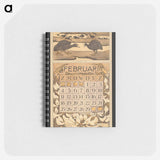 Kalenderblad voor februari 1912 met meerkoeten by Theo van Hoytema - テオ ヴァン ホイテマ Memo.