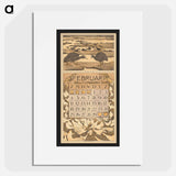 Kalenderblad voor februari 1912 met meerkoeten by Theo van Hoytema - テオ ヴァン ホイテマ Poster.