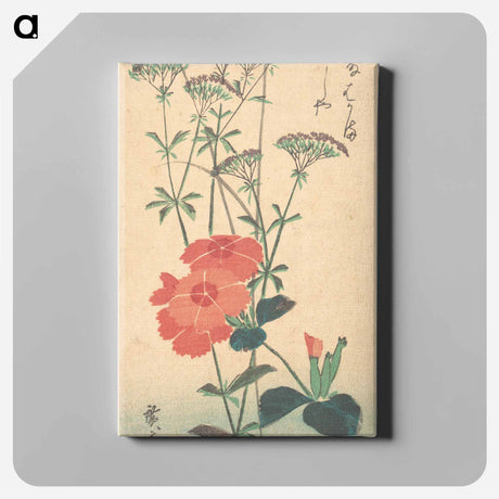 アートパネル-Pinks and Chinese Agrimony
 - 歌川 広重 Canvas.