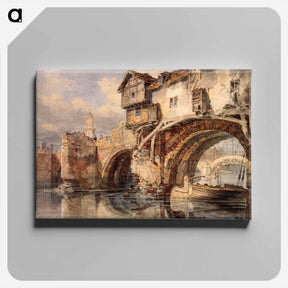アートパネル-Welsh Bridge at Shrewsbury - ウィリアム ターナー Canvas.