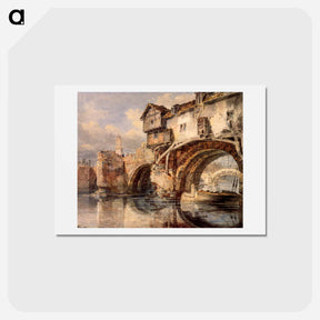 アートポストカード-Welsh Bridge at Shrewsbury - ウィリアム ターナー Postcard.