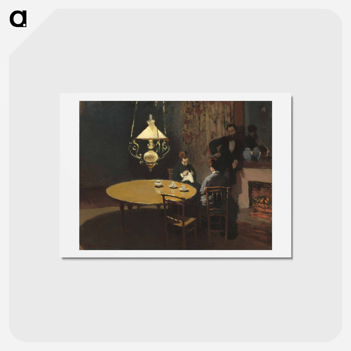 アートポストカード-Interior, after Dinner - クロード モネ Postcard.