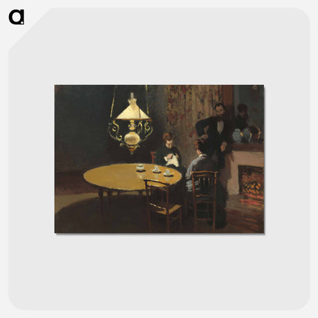 アートポストカード-Interior, after Dinner - クロード モネ Postcard.