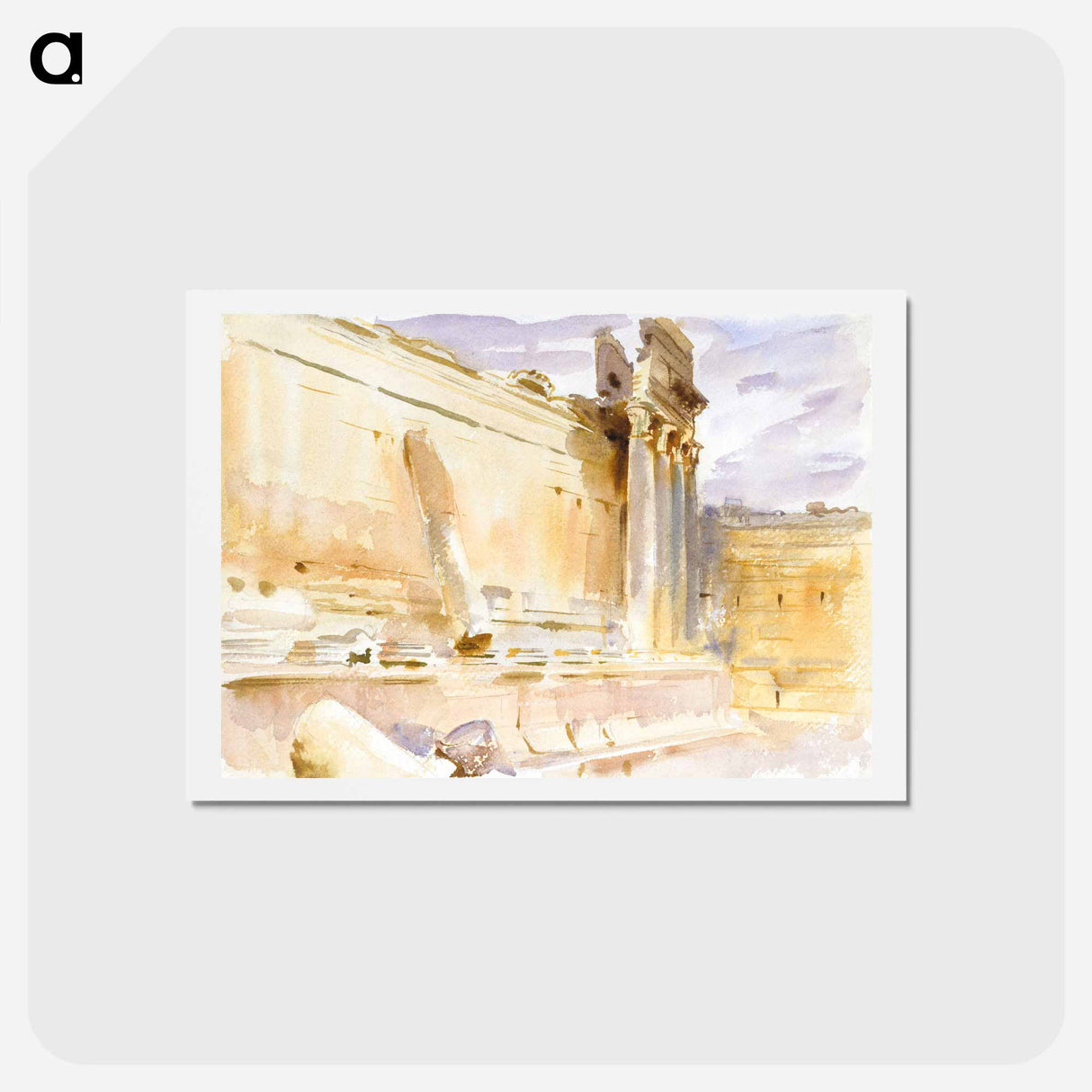 アートポストカード-Temple of Bacchus, Baalbek - ジョン シンガー サージェント Postcard.