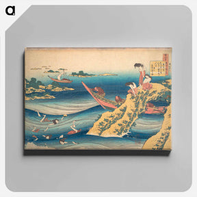 アートパネル-Poem by Sangi no Takamura - 葛飾 北斎 Canvas.
