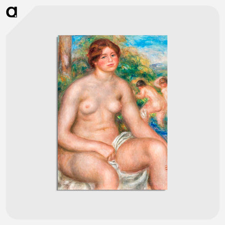 アートポストカード-Seated Bather - ピエール オーギュスト ルノワール Postcard.