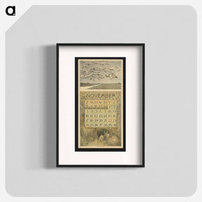 アートポスター-Kalenderblad voor november 1912 met meeuwen en konijnen - テオ ヴァン ホイテマ Poster.