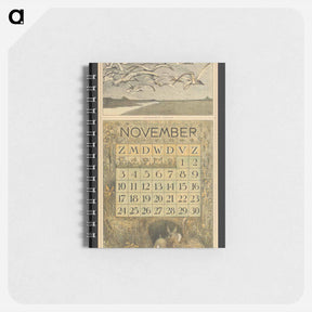 アートメモ帳-Kalenderblad voor november 1912 met meeuwen en konijnen - テオ ヴァン ホイテマ Memo.