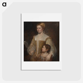 アートポストカード-Portrait of a Lady and her Daughter - ティツィアーノ ヴェチェッリオ Postcard.