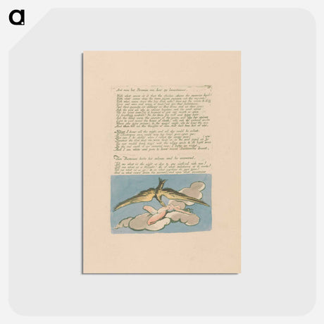 アートポストカード-Visions of the Daughters of Albion, Plate 6, "And none but Bromian . . . ." - ウィリアム ブレイク Postcard.