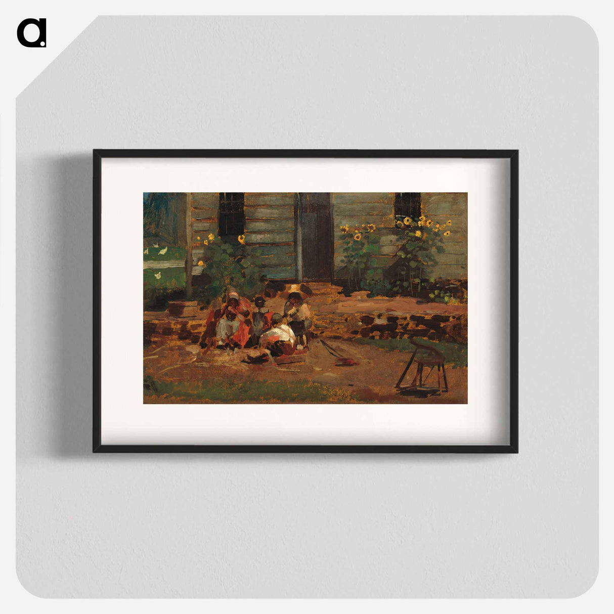 Sketch of a Cottage Yard - Winslow Homer Poster.