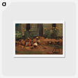 アートポストカード-Sketch of a Cottage Yard - ウィンスロー ホーマー Postcard.