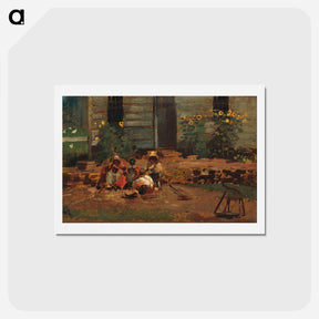 アートポストカード-Sketch of a Cottage Yard - ウィンスロー ホーマー Postcard.
