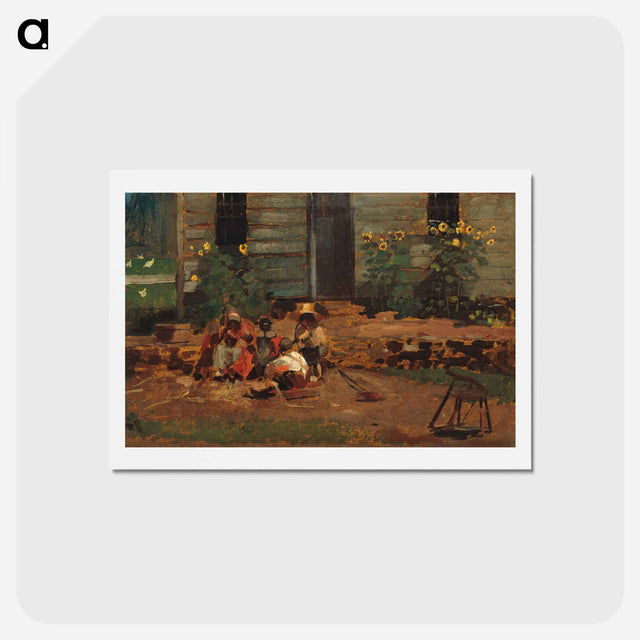 アートポストカード-Sketch of a Cottage Yard - ウィンスロー ホーマー Postcard.