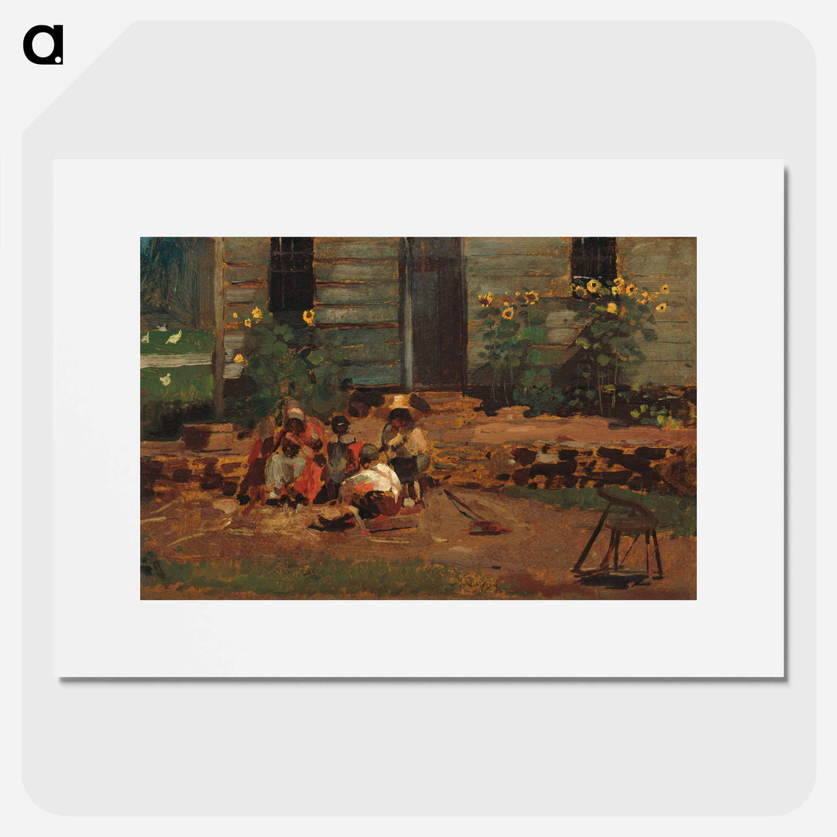 Sketch of a Cottage Yard - Winslow Homer Poster.