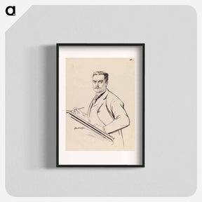 アートポスター-Self-portrait at the desk - アルバート エーデルフェルト Poster.