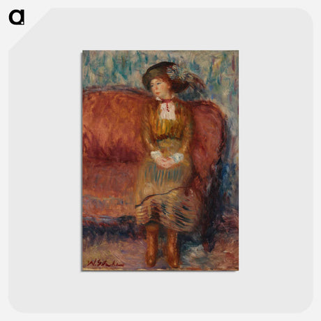 アートポストカード-Woman Seated on Red Sofa
 - バーンズ・コレクション Postcard.