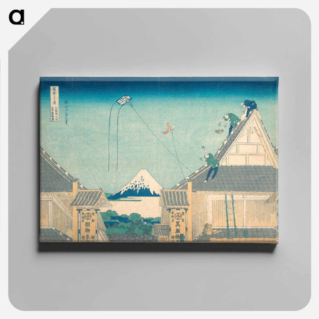 アートパネル-Mitsui Shop at Surugachō in Edo - 葛飾 北斎 Canvas.