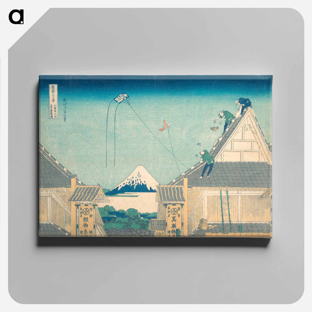 アートパネル-Mitsui Shop at Surugachō in Edo - 葛飾 北斎 Canvas.