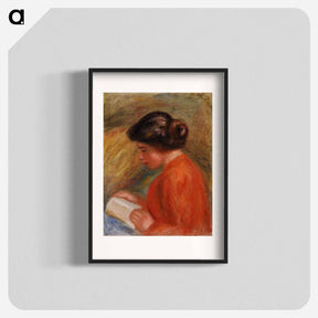 アートポスター-Young Woman Reading - ピエール オーギュスト ルノワール Poster.