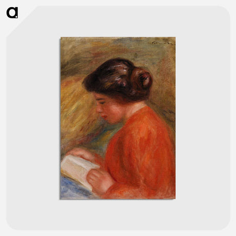 アートポストカード-Young Woman Reading - ピエール オーギュスト ルノワール Postcard.