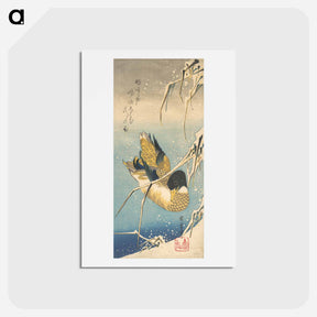 アートポストカード-Mallard and Snow-covered Reeds
 - 歌川 広重 Postcard.
