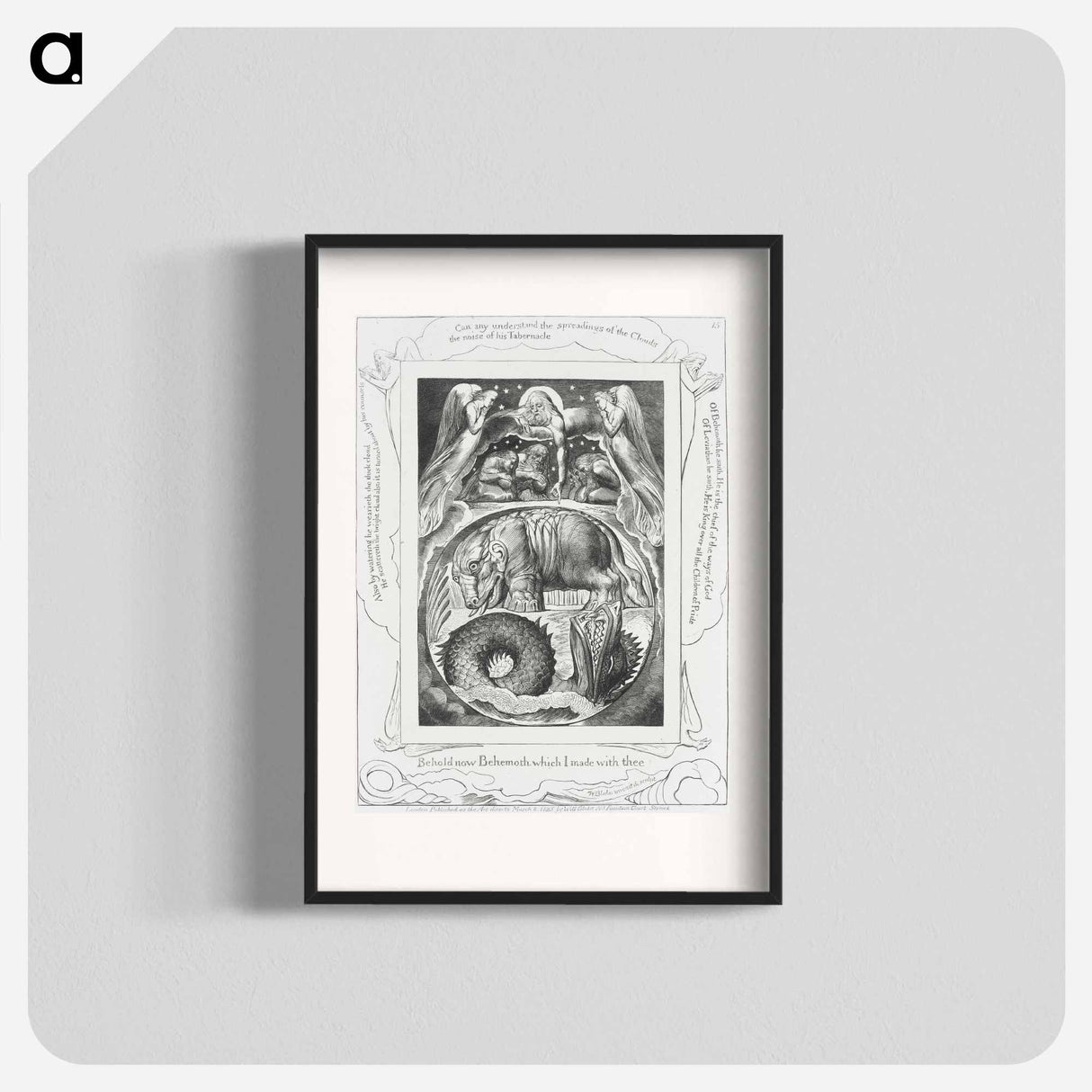 アートポスター-Behemoth and Leviathan - ウィリアム ブレイク Poster.